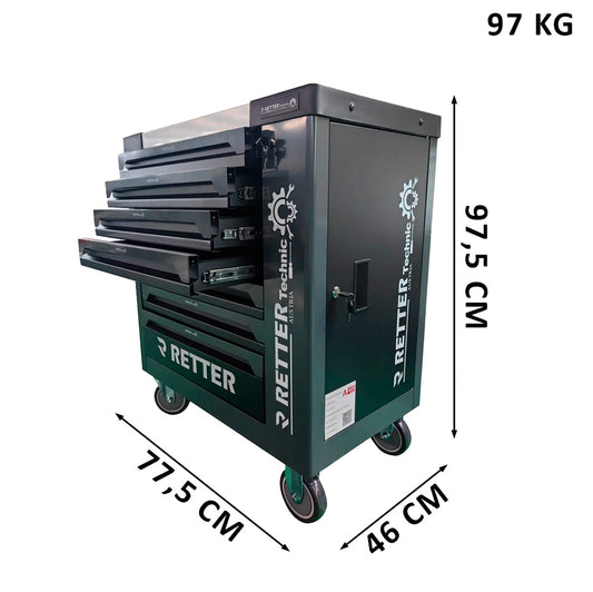 RETTER R8 Carbon Edition tool trolley, 301 pieces
