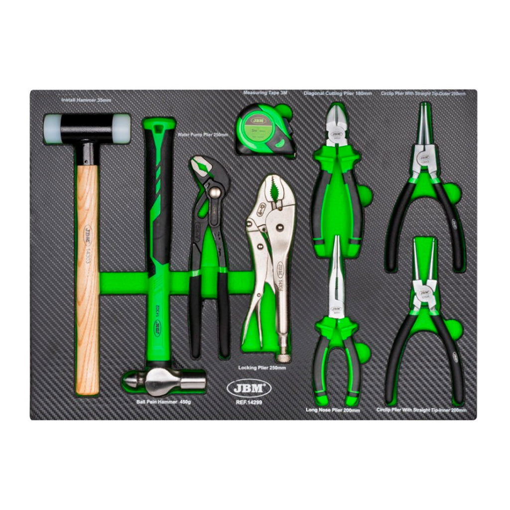 Modułowy system magazynowania warsztatowego (18 elementów) + zestaw 4 wkładów EVA o wykończeniu z włókna węglowego