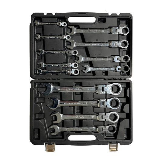 Zestaw elastycznych kluczy z grzechotką, 8–32 mm, 13 elementów