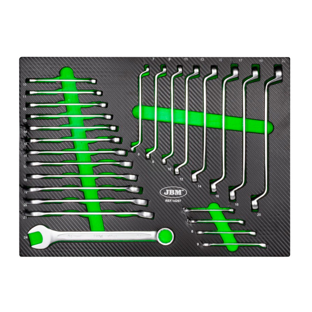 Modułowy system magazynowania warsztatowego (18 elementów) + zestaw 4 wkładów EVA o wykończeniu z włókna węglowego