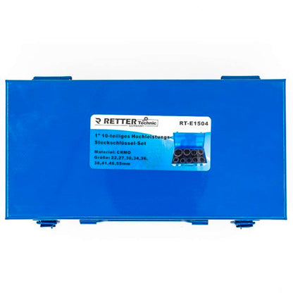 Sechskant Schlagschrauber Nuss Set RETTER 1″ 22–55 mm (9 Stk.)