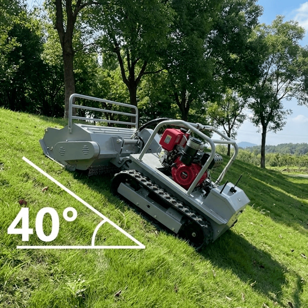 Remote-controlled diesel lawn mower AMD-R120 with tracked drive
