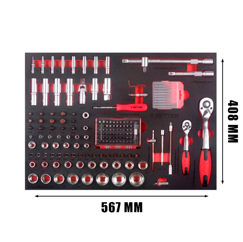 RETTER RTN1480 Tool Insert | 166 pcs Socket and Accessory Set
