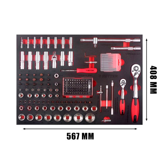 RETTER RTN1480 Tool Insert | 166 pcs Socket and Accessory Set