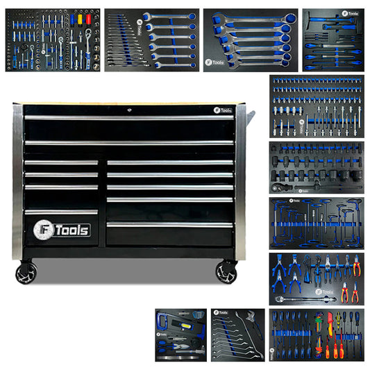 Wózek warsztatowy FTools 11/9, 390 elementów