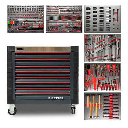 Wózek warsztatowy RETTER R12, 540 elementów