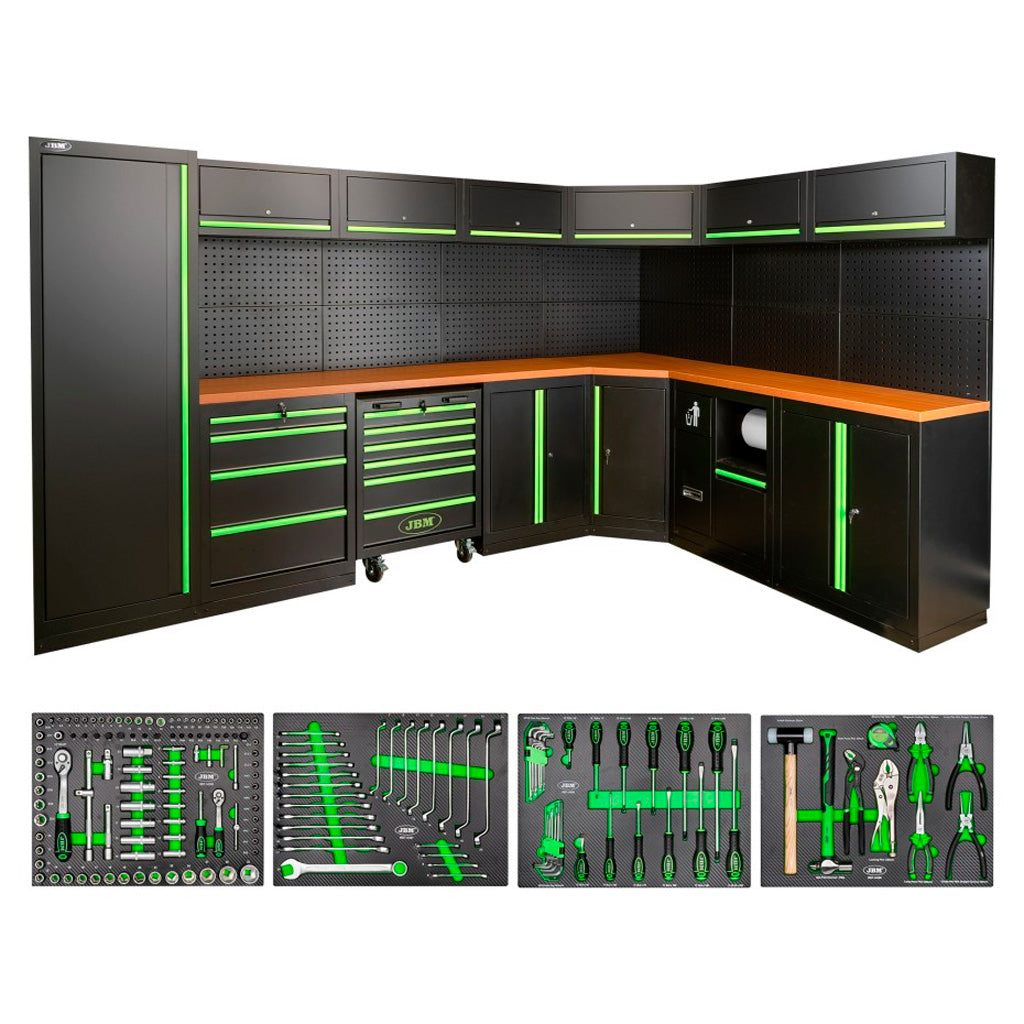 Stół warsztatowy z szafkami i narzędziami JBM SERIE565