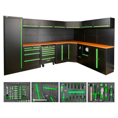 Stół warsztatowy z szafkami i narzędziami JBM SERIE565