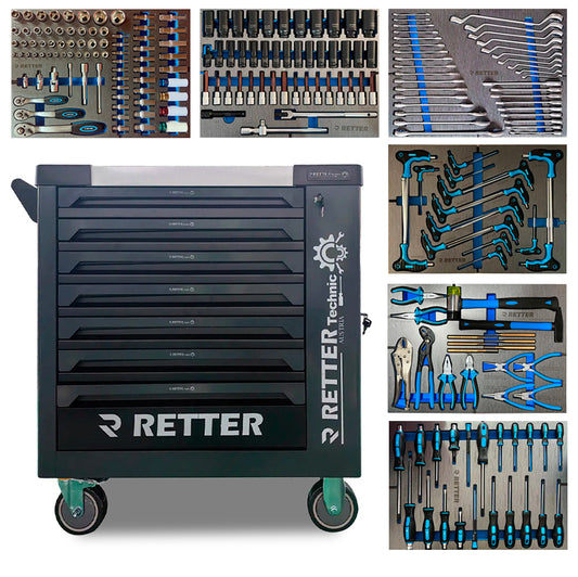 RETTER R8 Carbon Edition tool trolley, 301 pieces