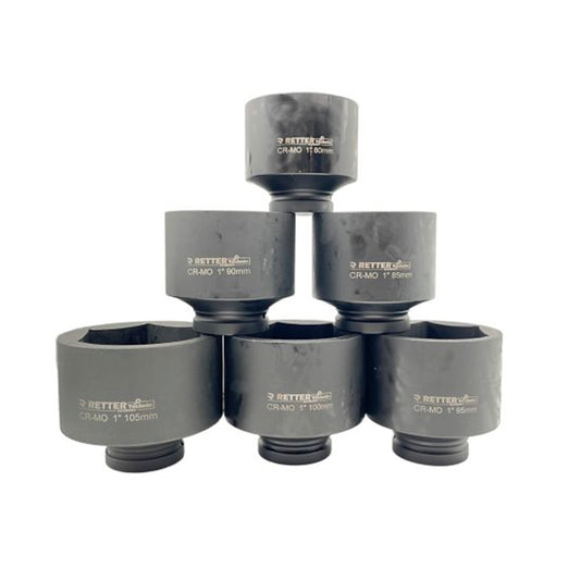 Zestaw udarowych nasadek sześciokątnych RETTER 1" 80–105 mm (6 szt.)