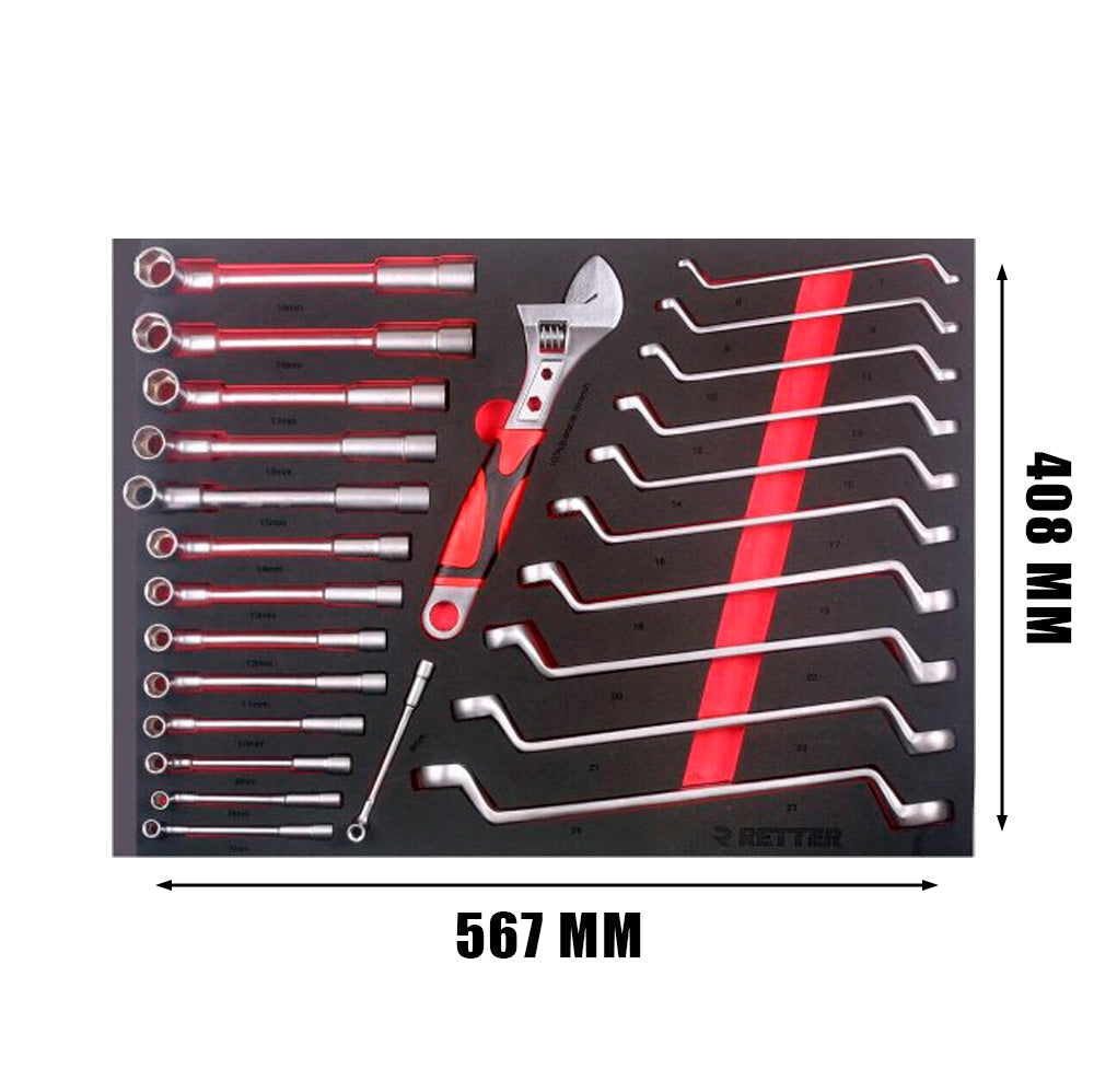 RETTER RTN1483 Tool Insert | 25 pcs Open-End and Specialty Wrench Set