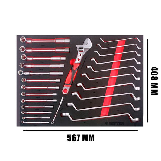 RETTER RTN1483 Tool Insert | 25 pcs Open-End and Specialty Wrench Set