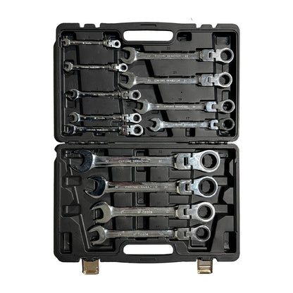 Zestaw elastycznych kluczy z grzechotką, 8–32 mm, 13 elementów