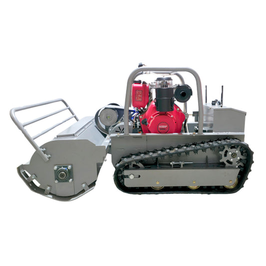 Remote-controlled diesel lawn mower AMD-R120 with tracked drive