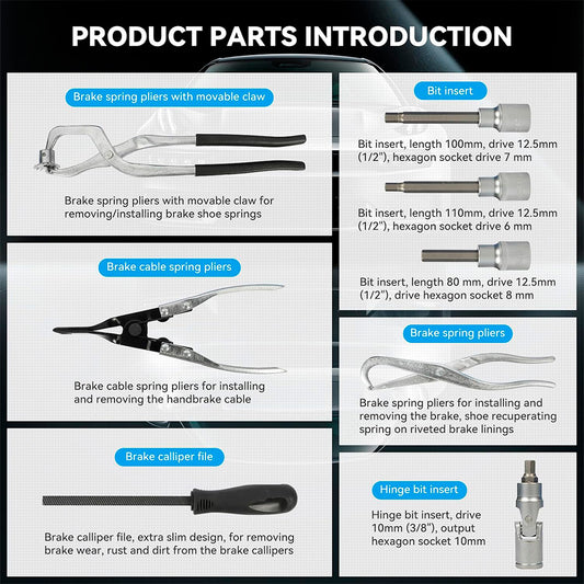 Brake system repair kit, 15 pieces