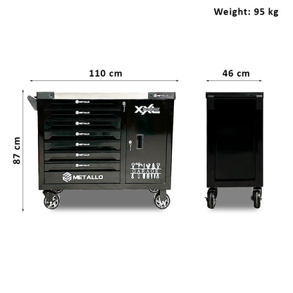 Wózek warsztatowy Metallo 7/7, 390 elementów