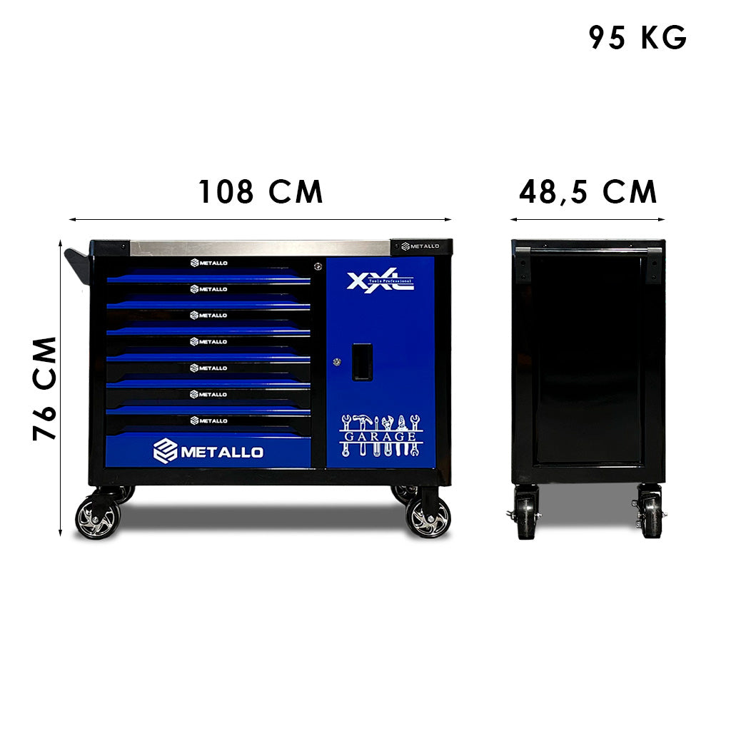 Werkstattwagen Metallo 7/6 Jumbo, 288 tlg., mit Kühlschrank