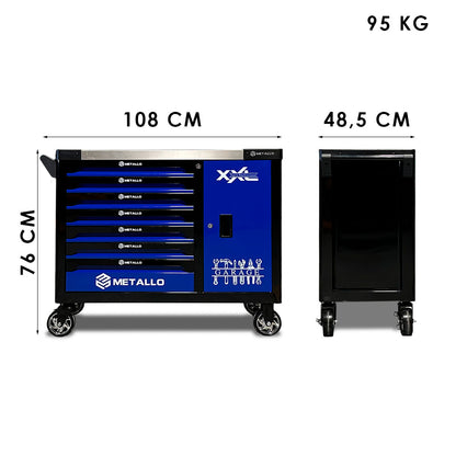 Werkstattwagen Metallo 7/6 Jumbo, 288 tlg., mit Kühlschrank