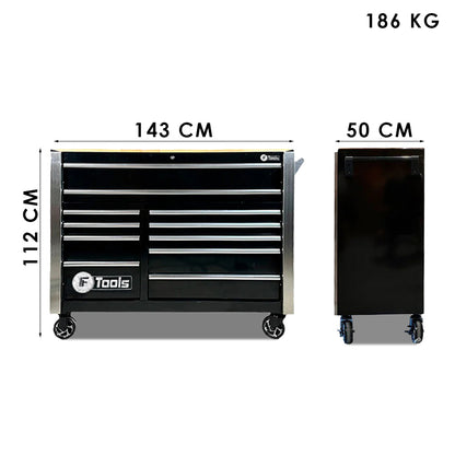 Wózek warsztatowy FTools 11/9, 390 elementów