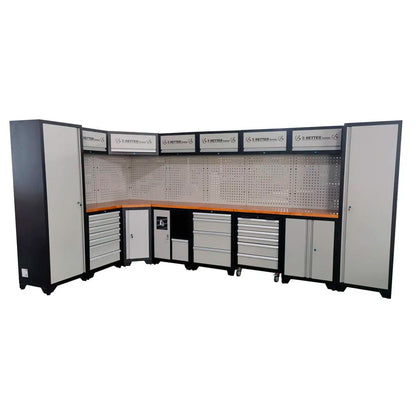 Zestaw mebli warsztatowych RTX1500 RT-Q1067, narożny, Multiplex, 417 cm