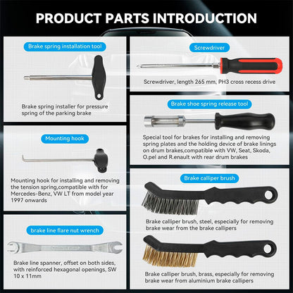 Zestaw naprawczy układu hamulcowego, 15 szt.