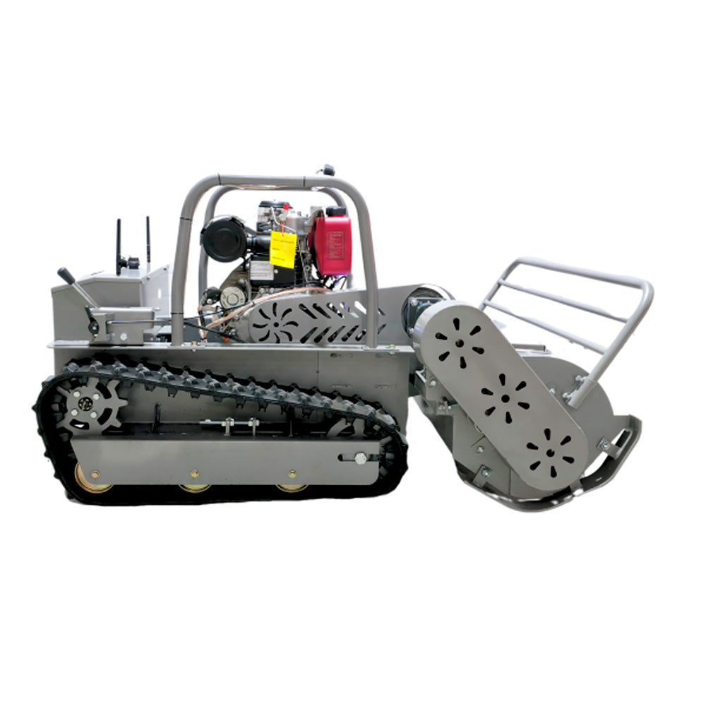 Remote-controlled diesel lawn mower AMD-R120 with tracked drive