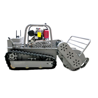 Remote-controlled diesel lawn mower AMD-R120 with tracked drive
