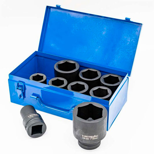 RETTER 1″ Hex Impact Socket Set 22–55 mm (9 pcs)
