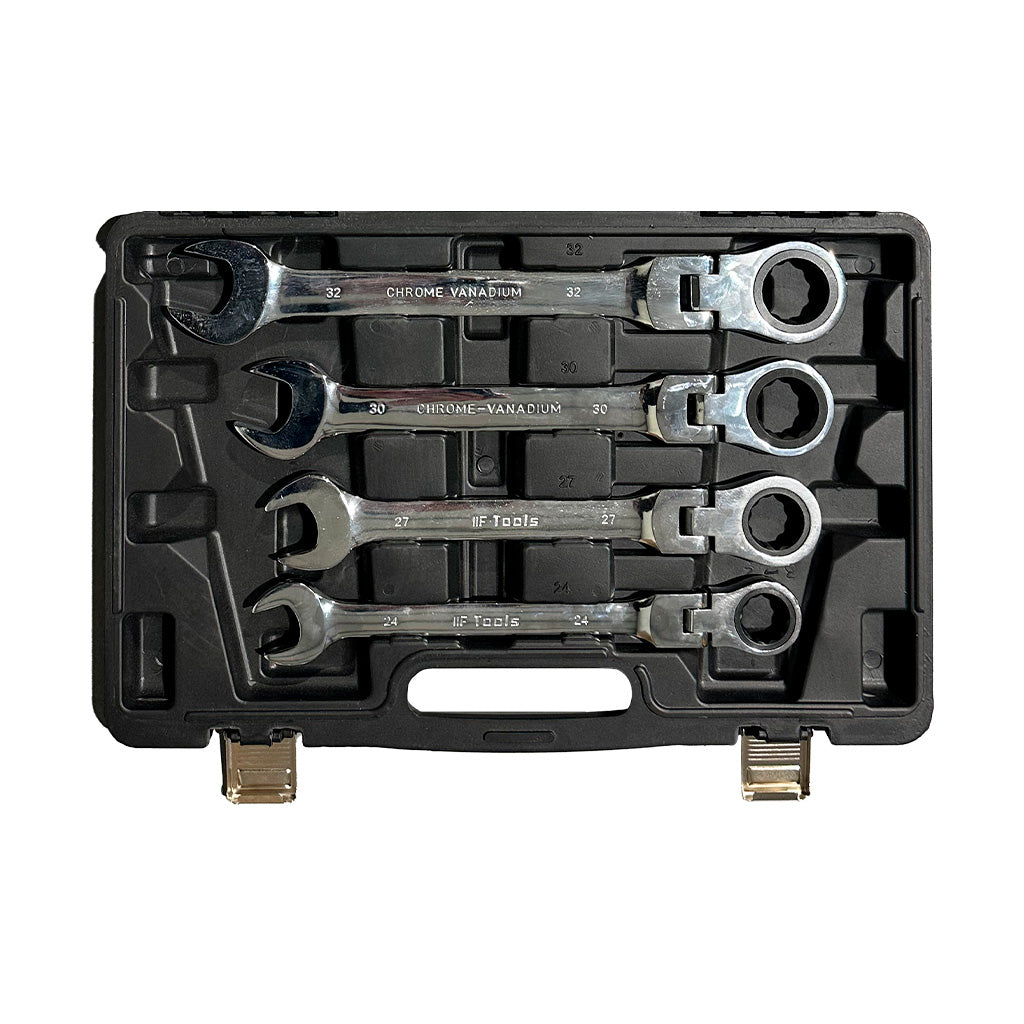 Zestaw elastycznych kluczy z grzechotką, 8–32 mm, 13 elementów