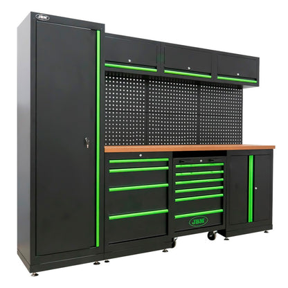 Modułowy system magazynowania warsztatowego (18 elementów) + zestaw 4 wkładów EVA o wykończeniu z włókna węglowego