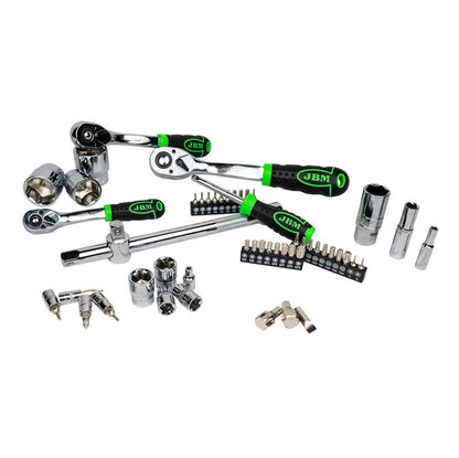 Zestaw narzędzi JBM 54046, 179 elementów, 1/4" + 3/8" + 1/2", stal S2
