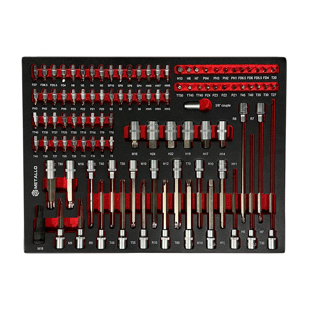 Wózek warsztatowy Metallo 7/7, 390 elementów