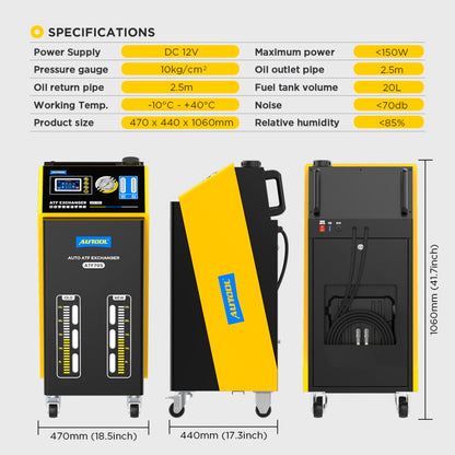 Maszyna do dynamicznej wymiany oleju w automatycznych skrzyniach biegów ATF705 AUTOOL