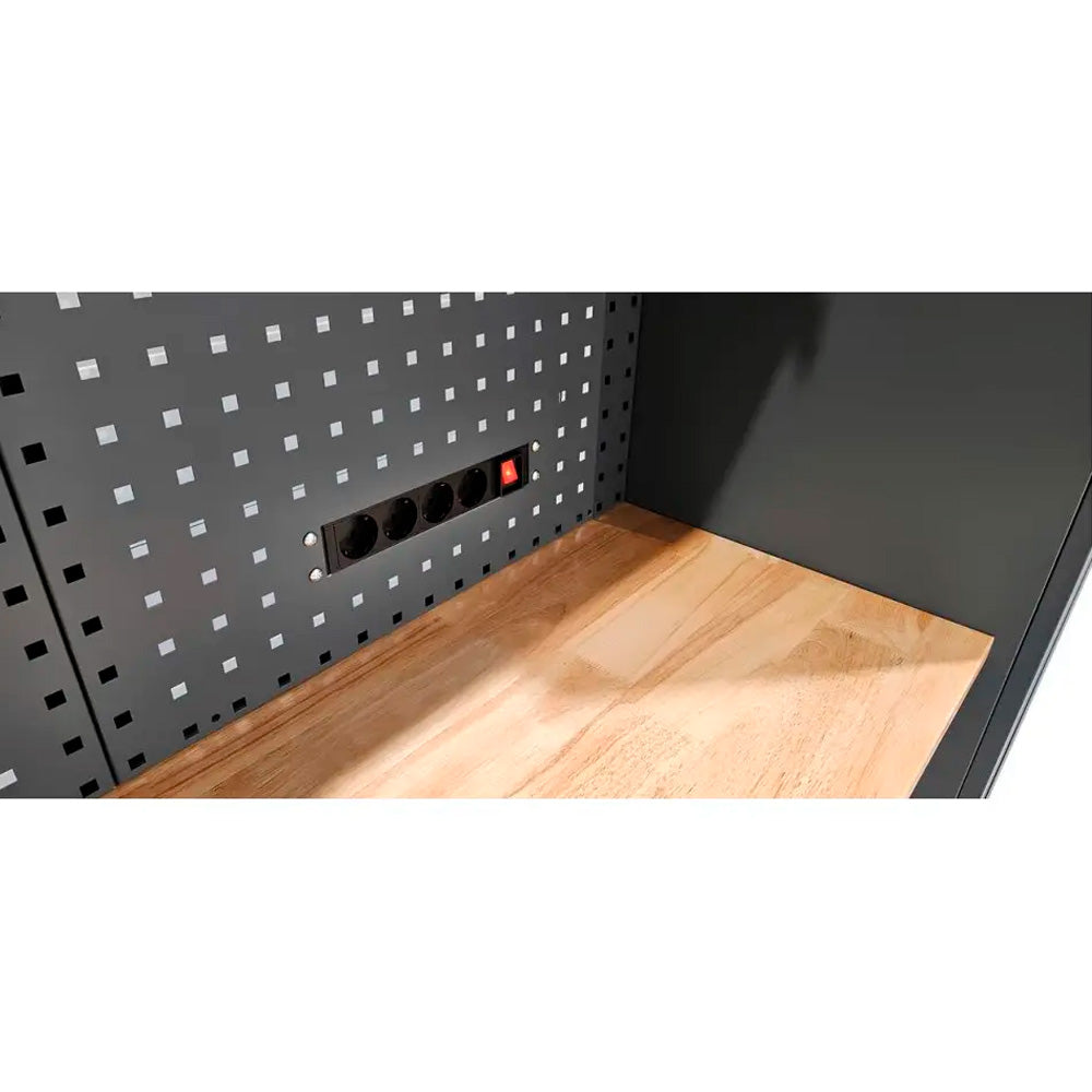 System mebli warsztatowych RETTER RTX-8000 | Zabudowa 330x190x48 cm z oświetleniem LED | 16 elementów | 265 kg