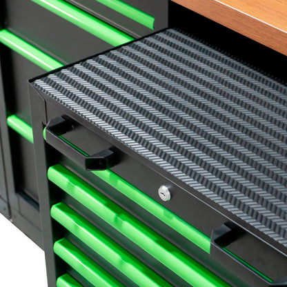 Modułowy system magazynowania warsztatowego (18 elementów) + zestaw 4 wkładów EVA o wykończeniu z włókna węglowego