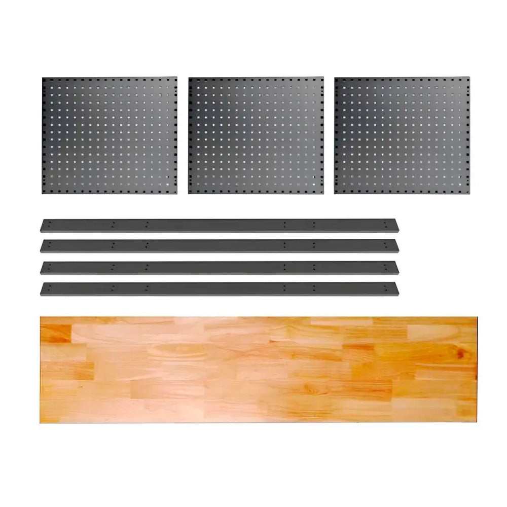 System mebli warsztatowych RETTER RTX-8000 | Zabudowa 330x190x48 cm z oświetleniem LED | 16 elementów | 265 kg