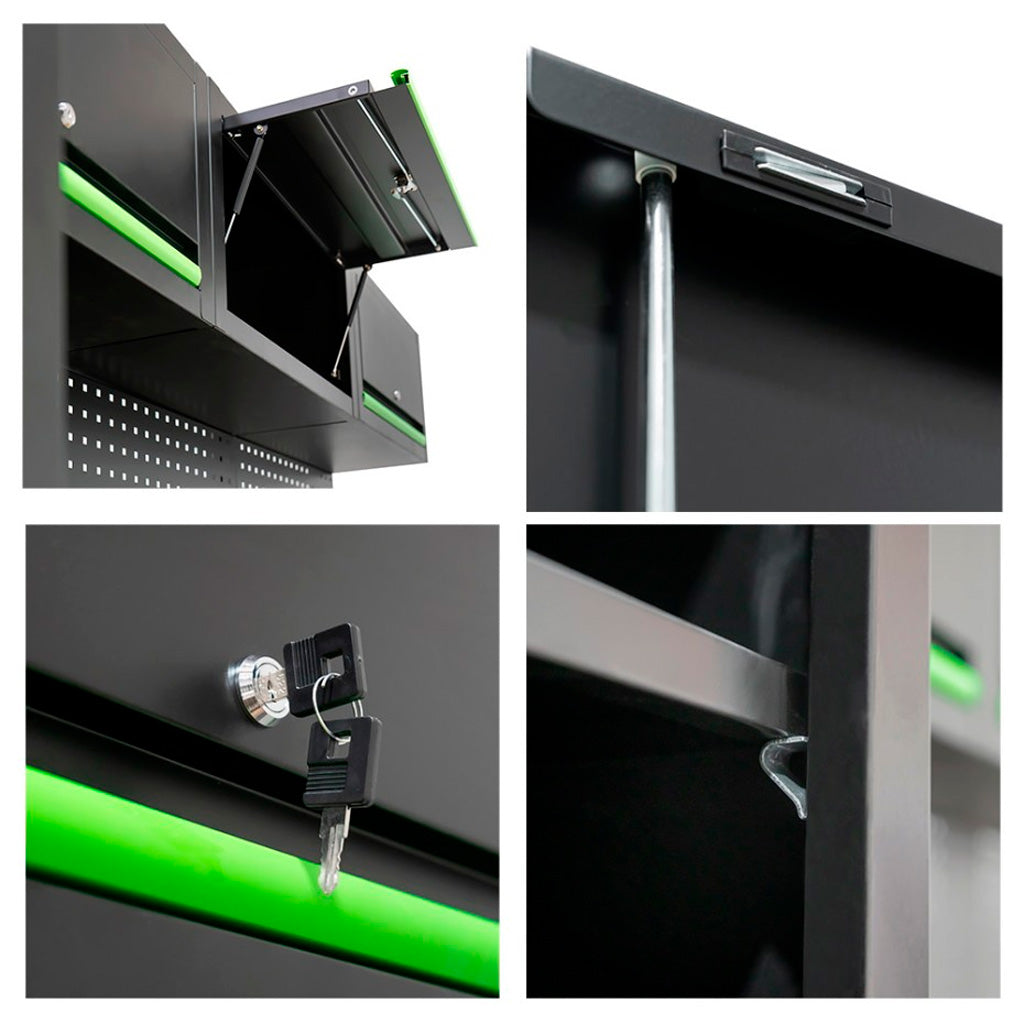 Modułowy system magazynowania warsztatowego (18 elementów) + zestaw 4 wkładów EVA o wykończeniu z włókna węglowego