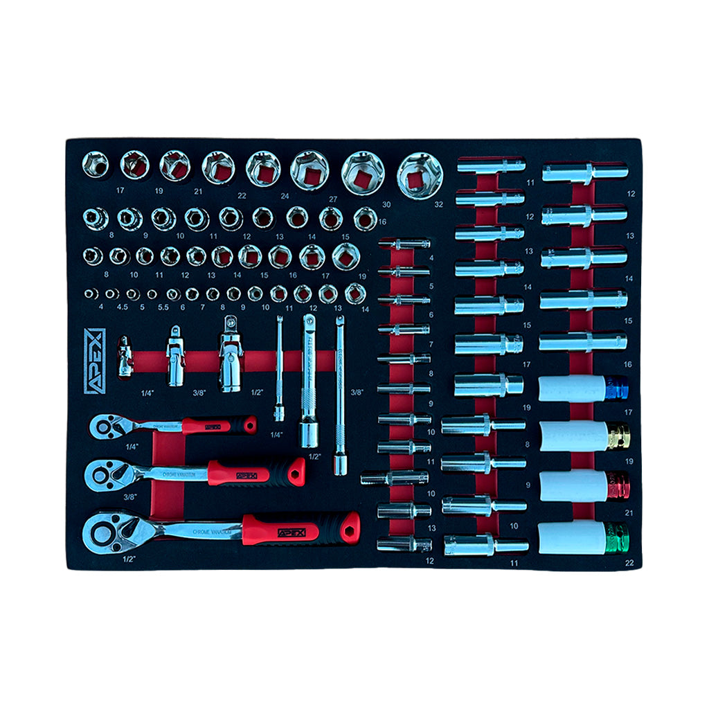 APEX 7/6 workshop trolley, 245 pieces