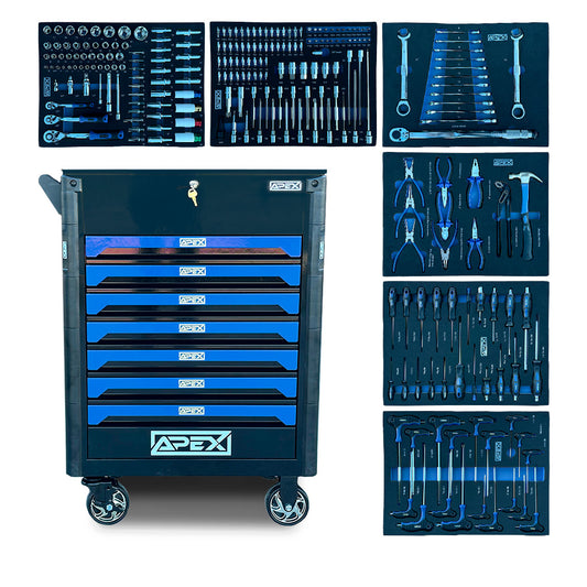 APEX 7/6 workshop trolley, 245 pieces
