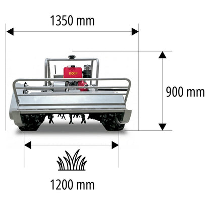 Remote-controlled diesel lawn mower AMD-R120 with tracked drive