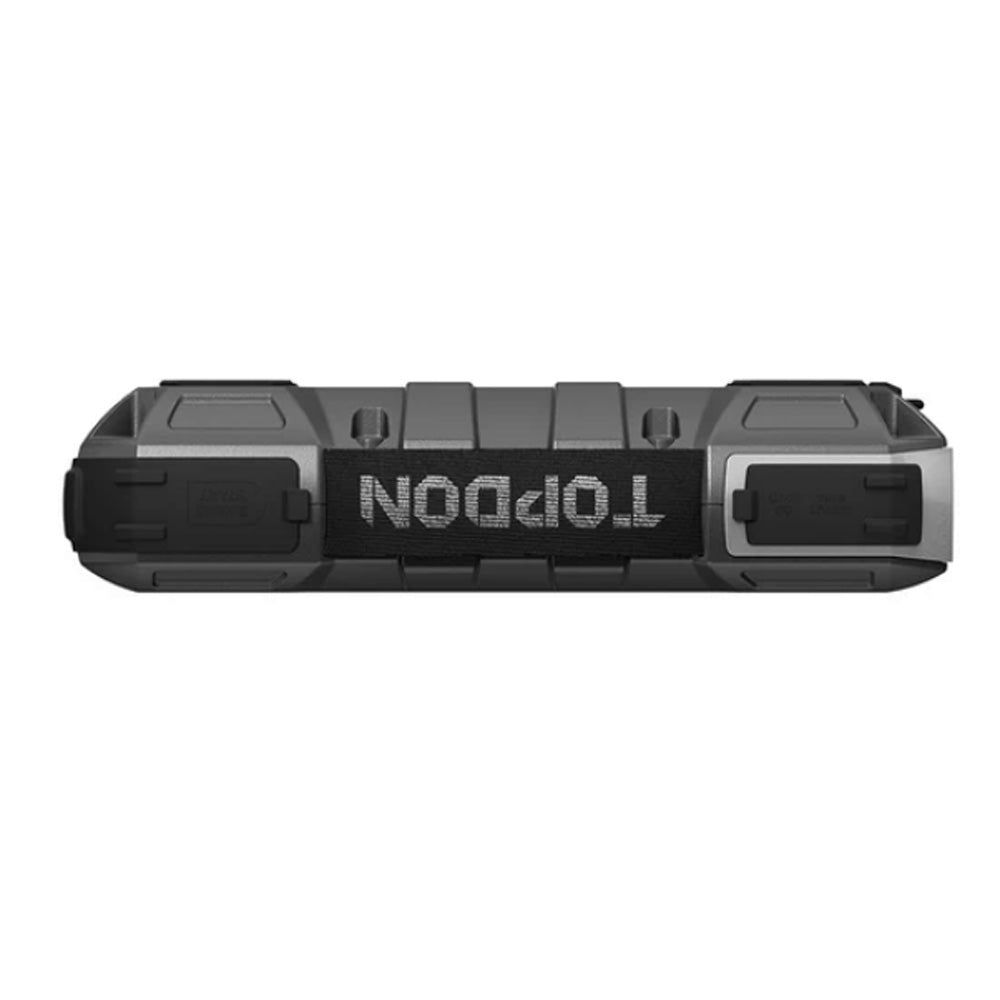 Górna część booster TOPDON V3000 z paskiem i osłonami portów.