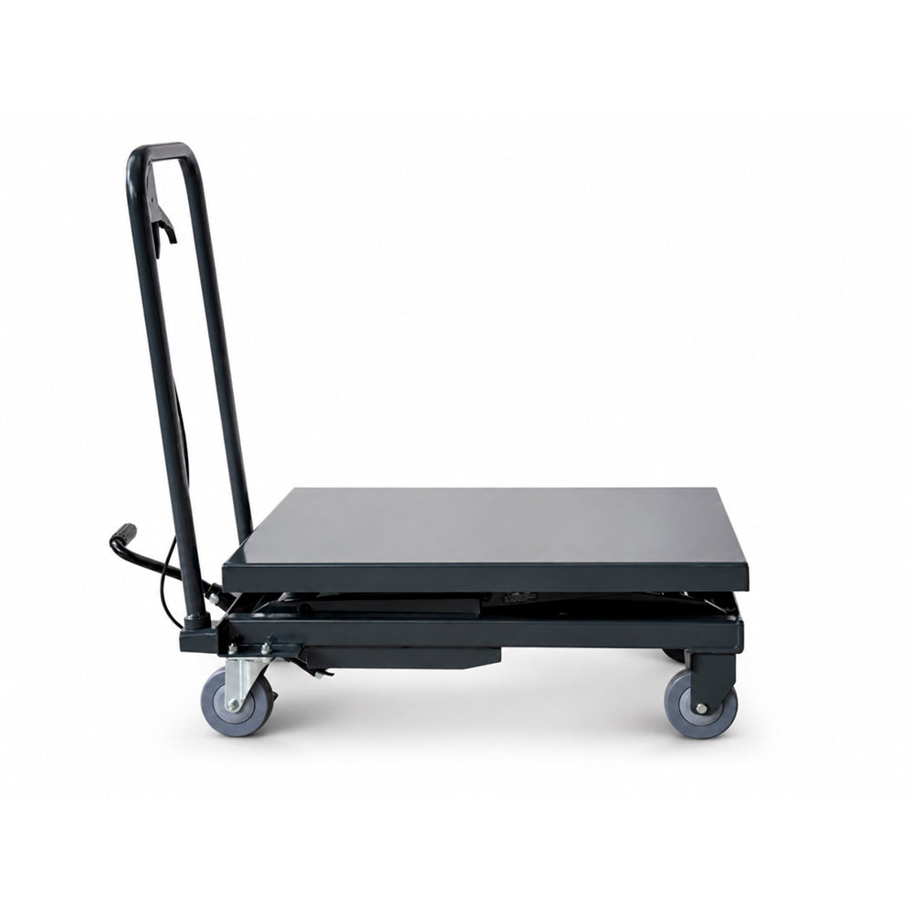 Hydrauliczny stół podnośny EVOLUTION EVO-454S PRO opuszczony widok z boku