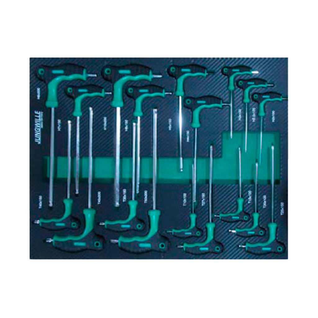 Zestaw kluczy imbusowych Jungwille z uchwytami typu T w organizerze EVA