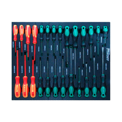 Zestaw śrubokrętów płaskich i krzyżakowych z izolowanymi uchwytami na podkładce EVA Jungwille