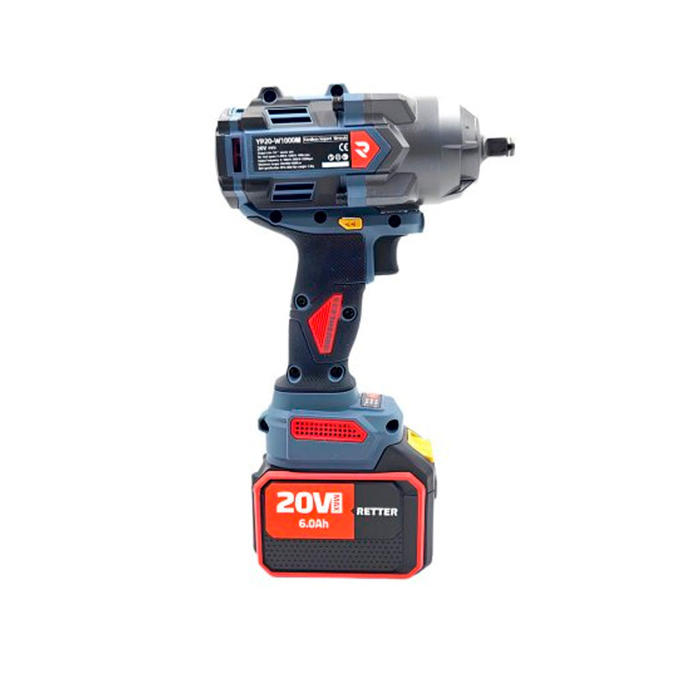 RT20-W1000M cordless wrench kit in carrying case with two 20V Li-Ion batteries, fast charger, and sockets