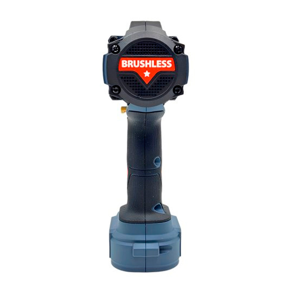 LED work light integrated above the power trigger switch of the impact wrench