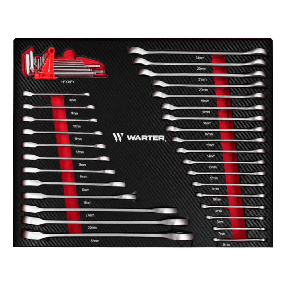 Klucze płasko-oczkowe i imbusy wkład EVA do wózka WARTER R26