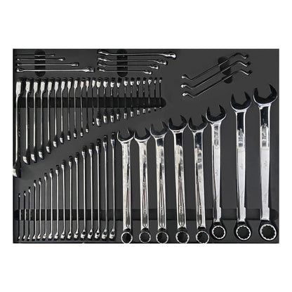 Klucze plasko-oczkowe SP Tools SPUSS010 we wkladzie piankowym EVA.