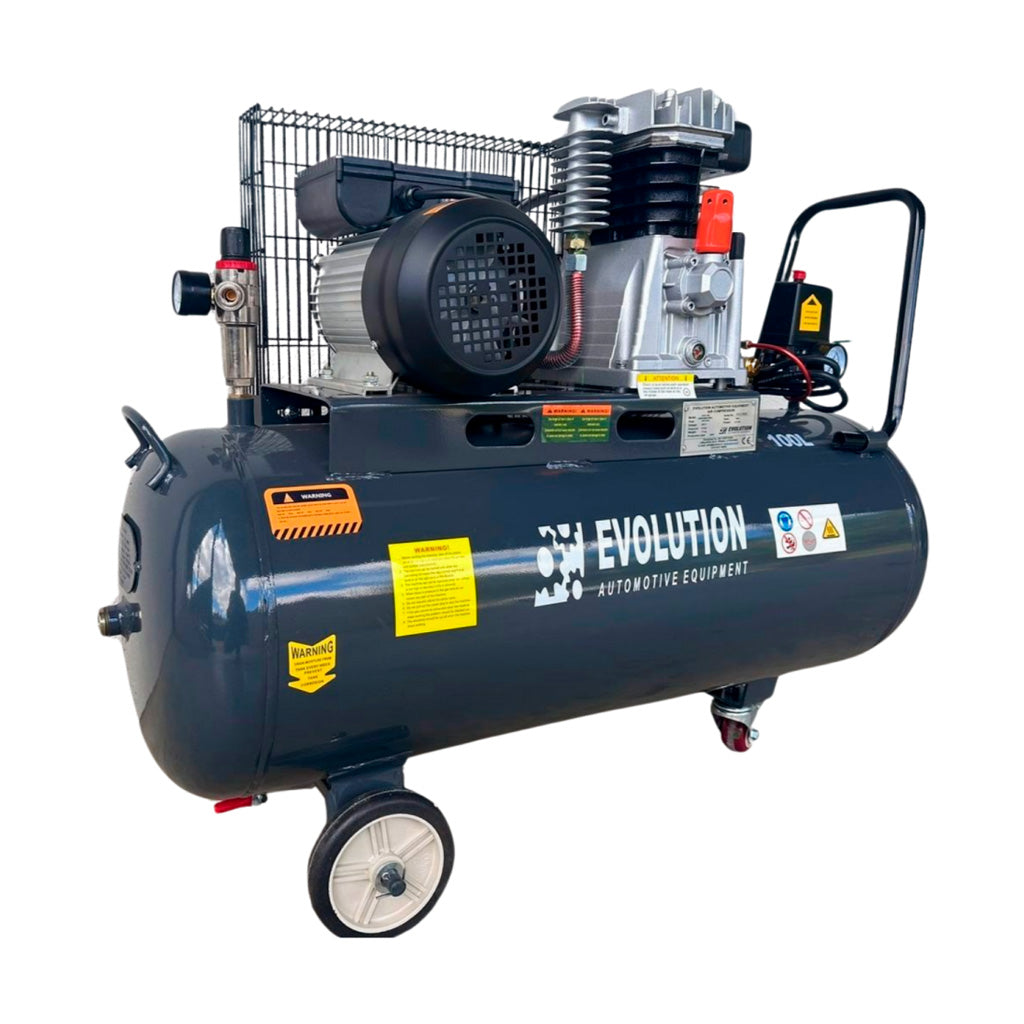 Kompresor tłokowy EVO-200PRO Evolution 200L, 230V – widok boczno-przedni sprężarki powietrza, profesjonalne urządzenie warsztatowe GGM Tools