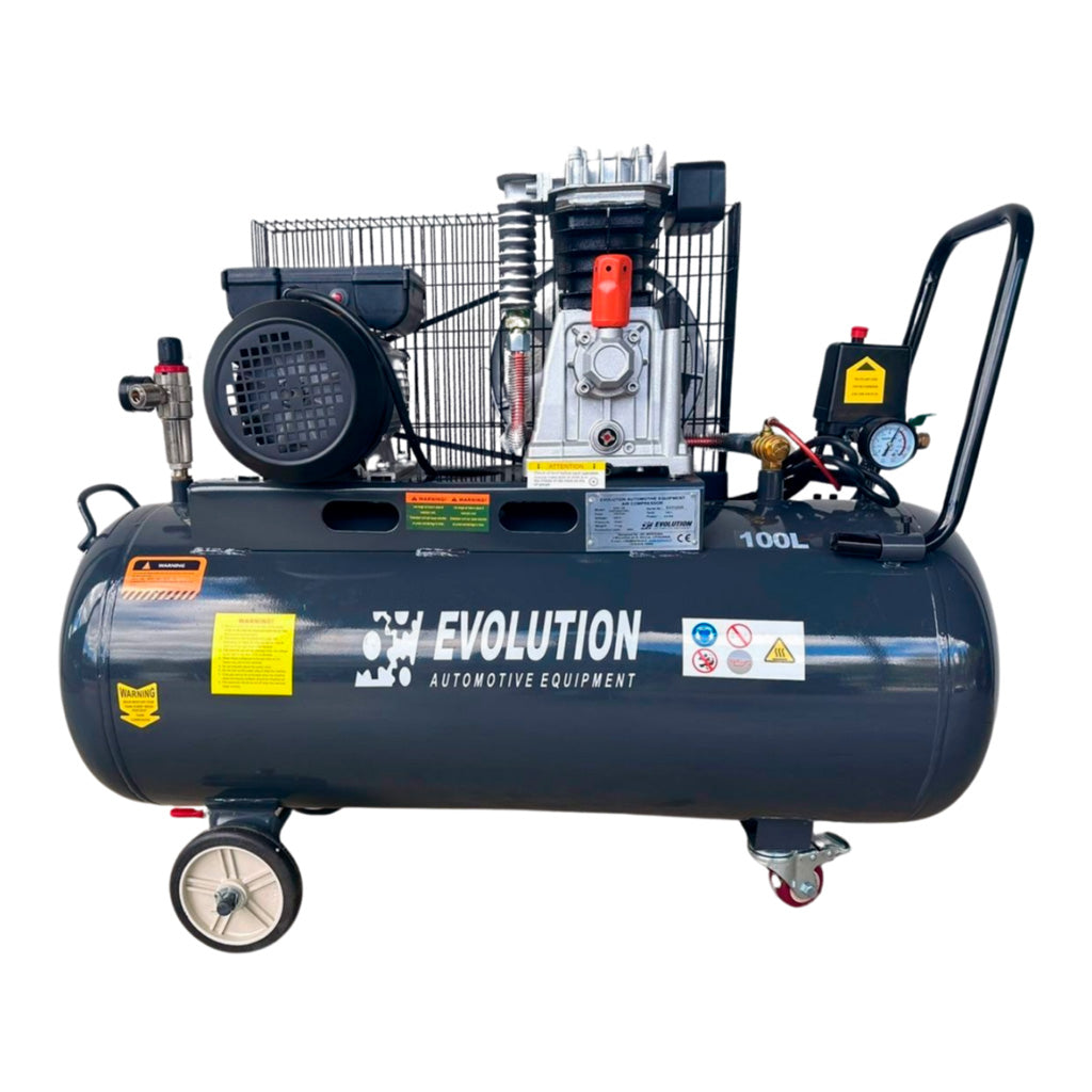 Kompresor tłokowy EVO-200PRO Evolution 200L, 230V – widok boczny lewy, profesjonalna sprężarka powietrza do warsztatu GGM Tools